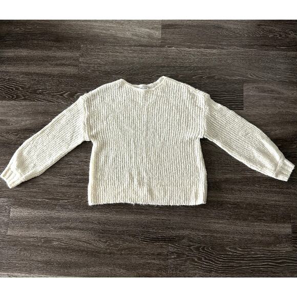 Reformation Kaya Oversized Baby Alpaca Wool Sweater Cream Sz XS Cozy Chunky Knit - Picture 16 of 16